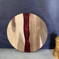 Artisan Epoxy Round Wood Chopping Board — material texture close-up