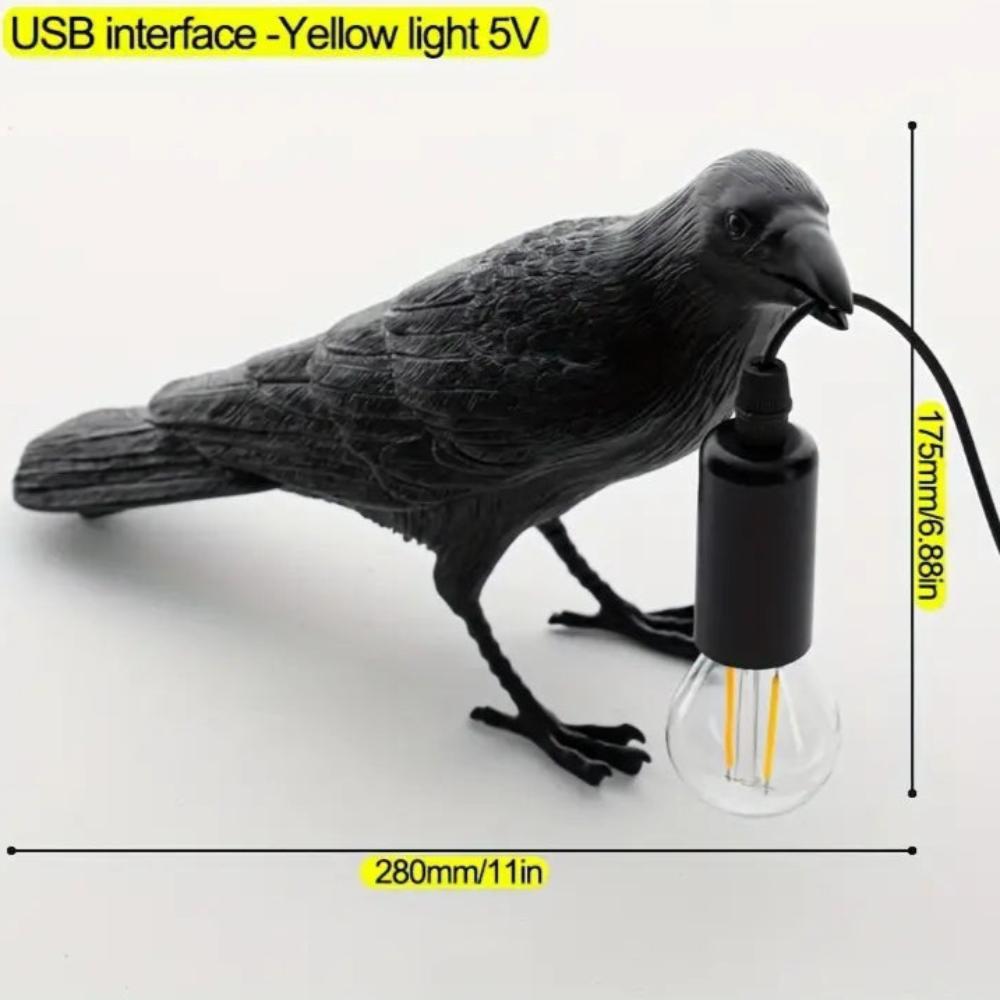 Gothic Halloween Crow Lamp — additional view