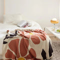 Scandinavian Bold Floral Print Blanket