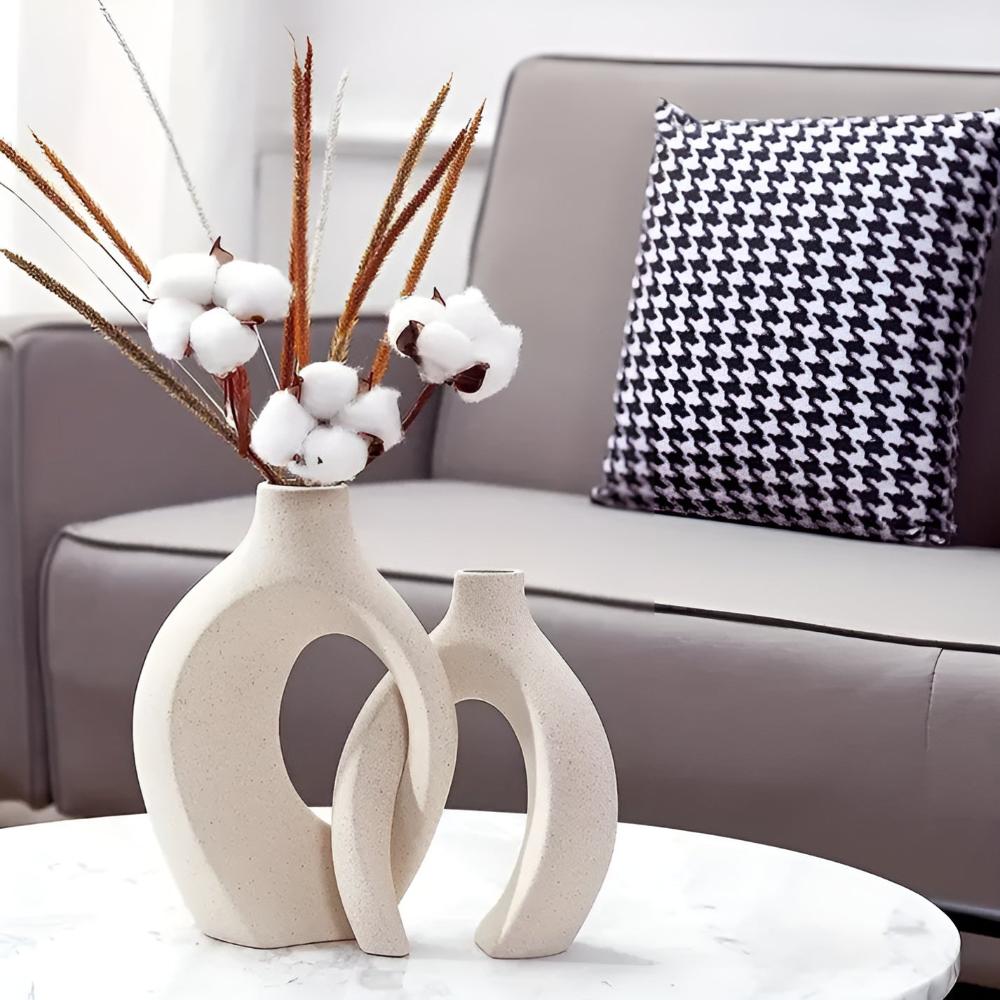 Unity Vase Duo | Modern Abstract Ceramic — size and scale reference