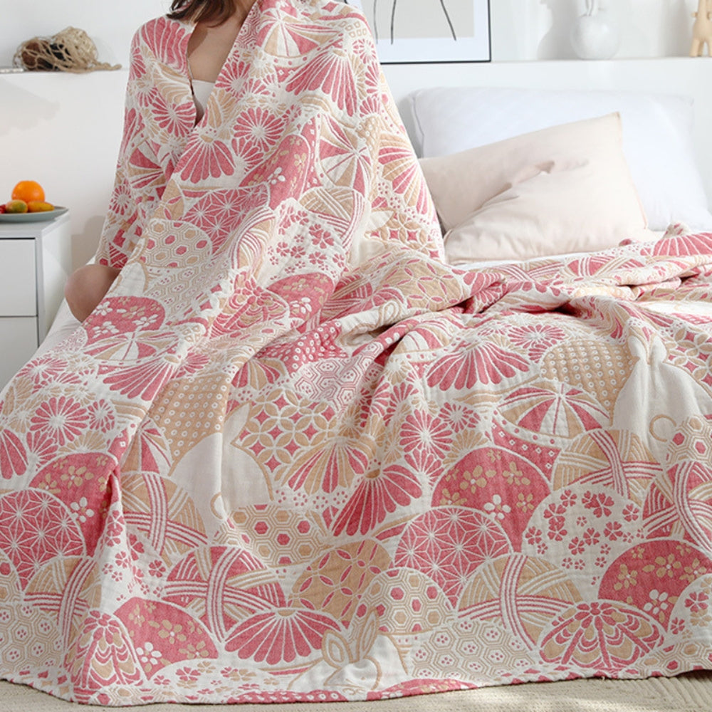Joyful Haven Four-Layer Cotton Blanket — alternate angle view