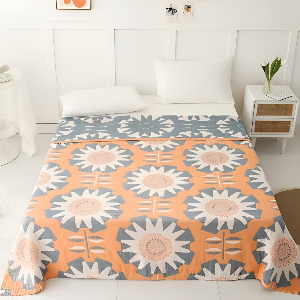 Windmill Flower Patterns Cotton Blanket — main product photo
