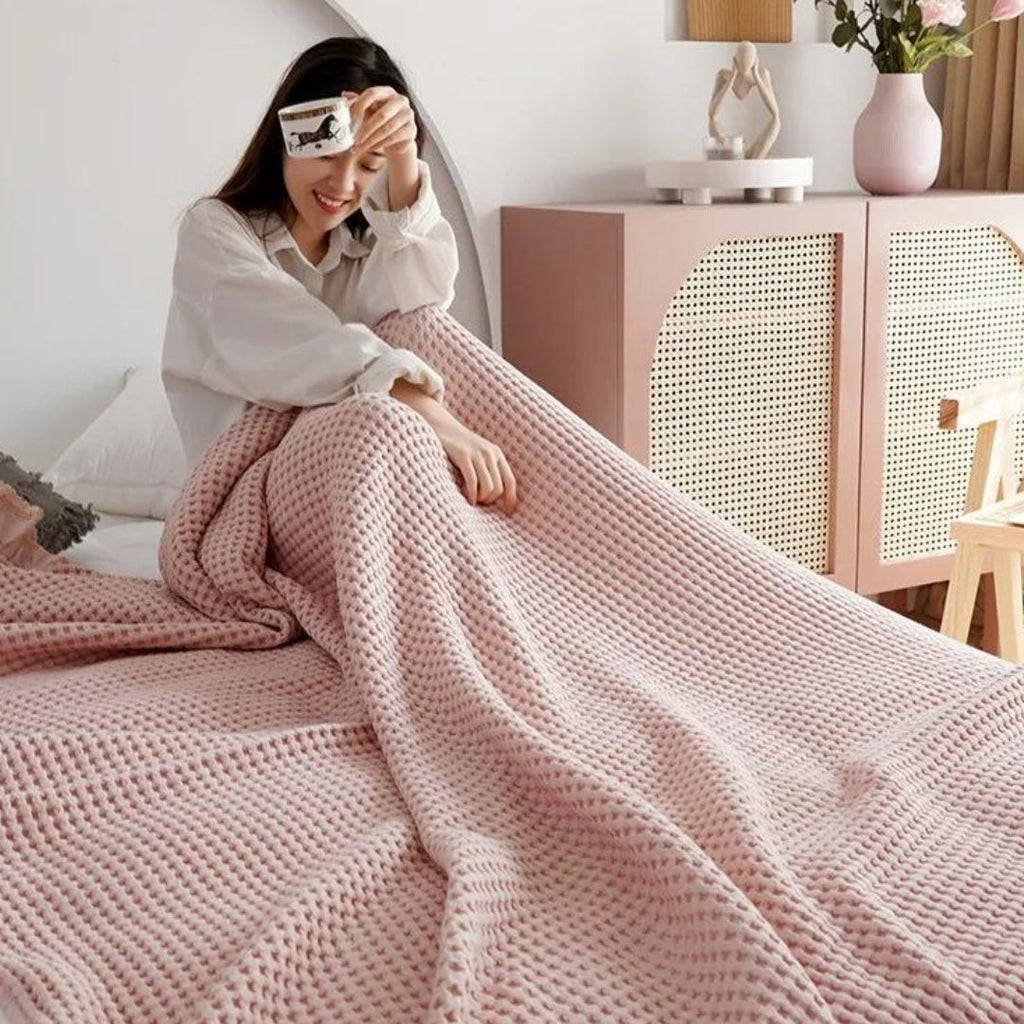 Olivia Waffle Throw Blanket — main product photo