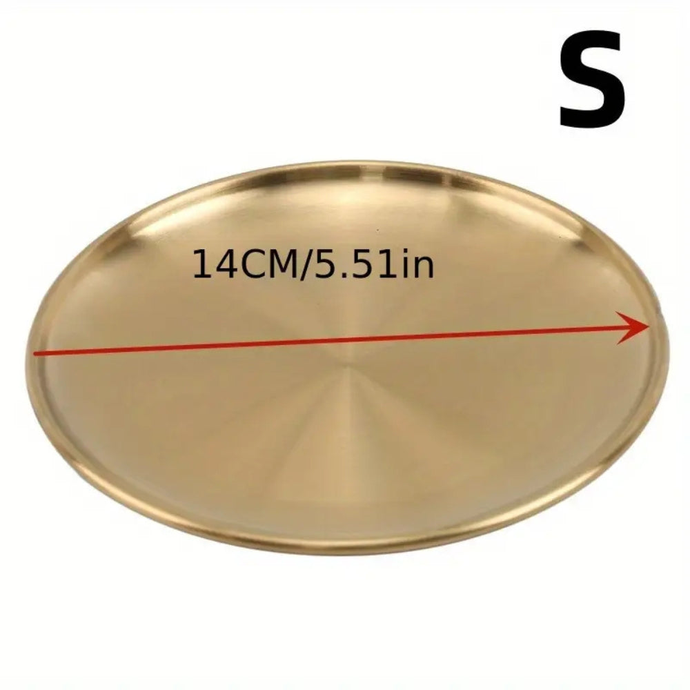 Lustrous Golden Stainless Steel Serving Plates — additional view