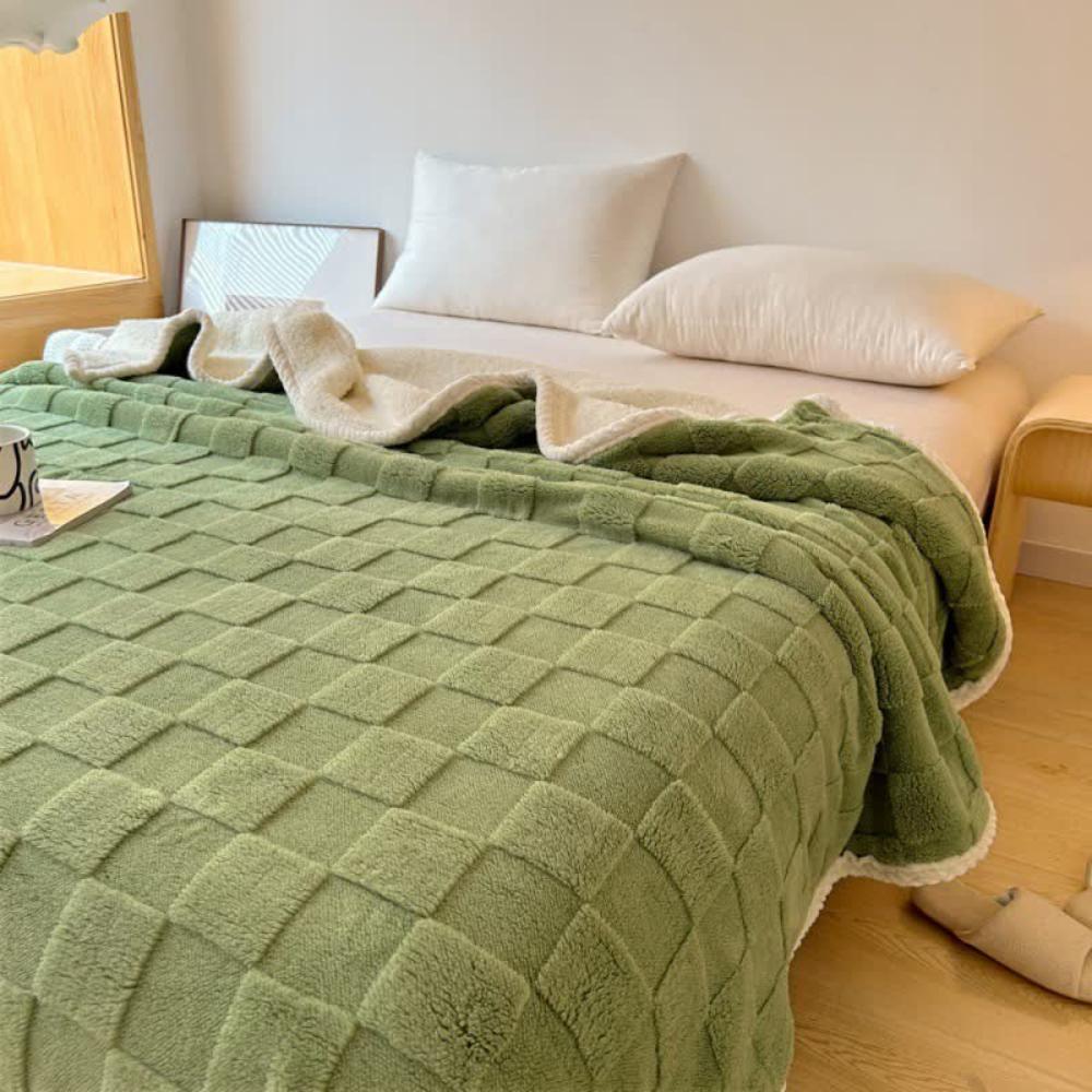 Plush Square Checkerboard Blanket — additional view