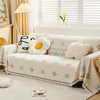 Meringue Chenille Geometry Sofa Cover — product close-up