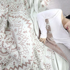Mandala Art Pattern Reversible Cotton Blanket — product close-up