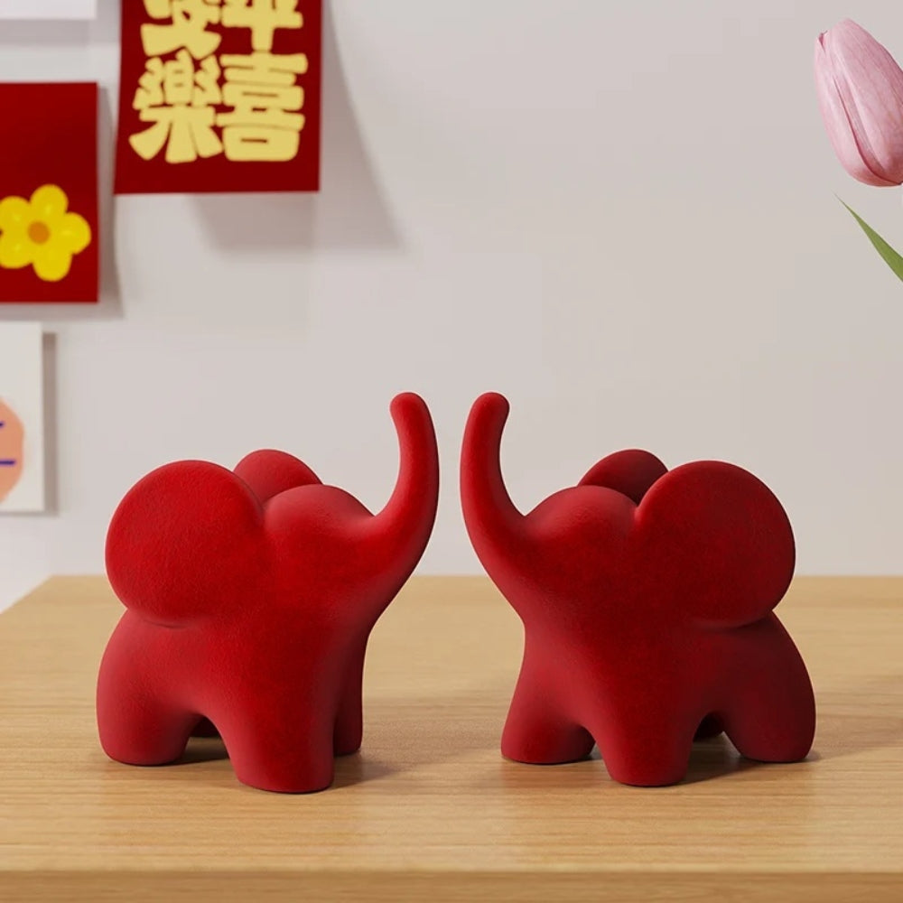 Eclectic Elephant Resin Figurines — product in use