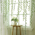 Willow Leaf Strip Window Curtains — product close-up