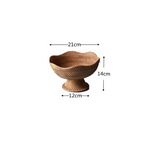 Natural Rattan Handwoven Fruit Basket — size and scale reference
