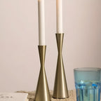 Sleek Nordic Brass Waist Candlestick| 3pcs Set — product close-up