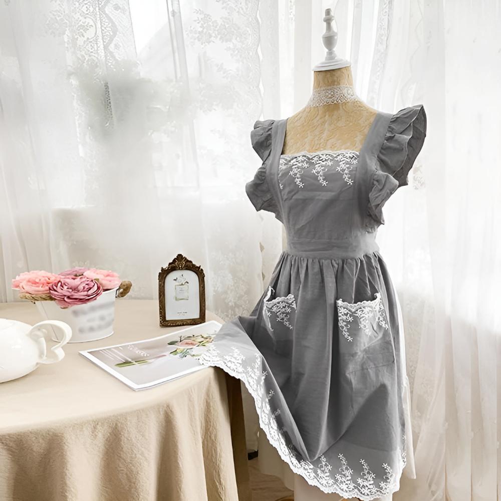 Blush Belle Ruffle Apron — alternate angle view