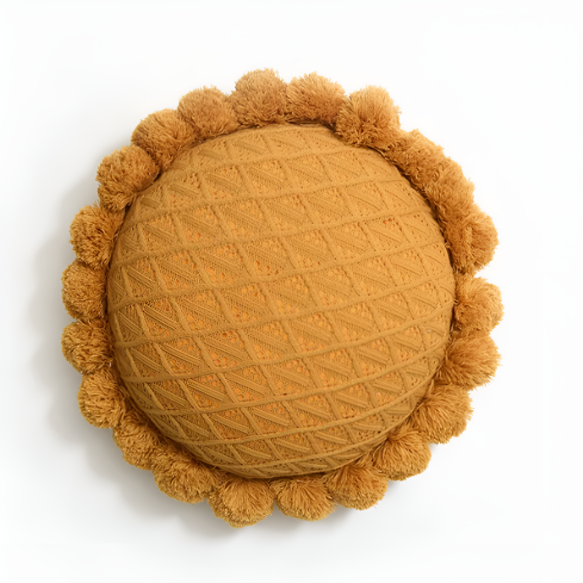 Chic Sunflower Pom-Pom Cushion — size and scale reference