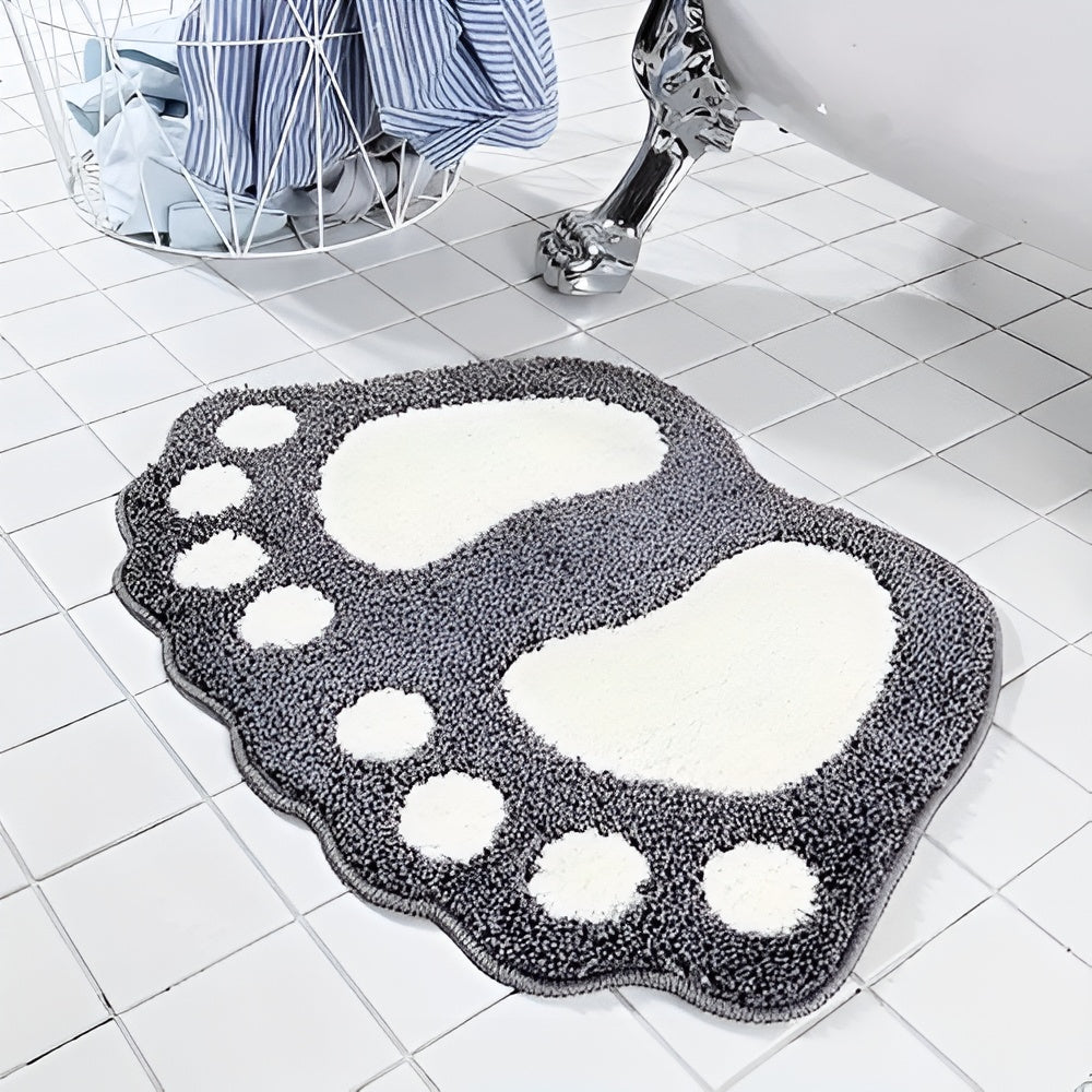 Cute Paw Print Bath Mat — product in use