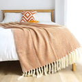 Herringbone Tassel Knit Blanket — alternate angle view