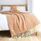 Herringbone Tassel Knit Blanket — alternate angle view