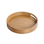 Bamboo Wood Round Serving Tray — product in use