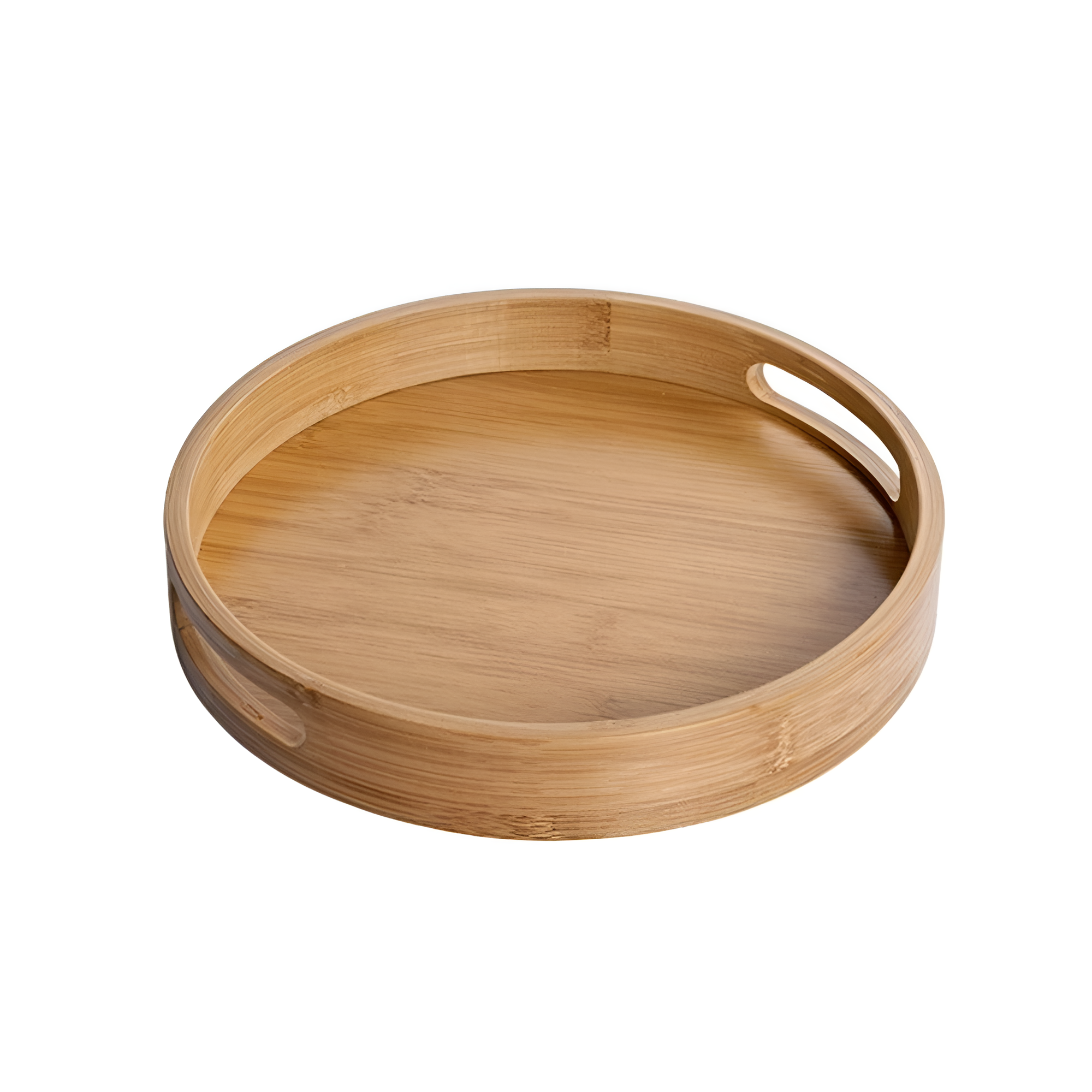 Bamboo Wood Round Serving Tray — product in use