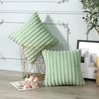 Green Fluffy Cushion Cover — product detail view