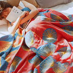 Floral Dandelion Cotton Blanket — product in use