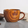 Rustic Natural Wooden Tea Cups with Handle (2PCS) — alternate angle view
