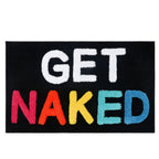 "Get Naked" Funny Bathroom Mat — size and scale reference