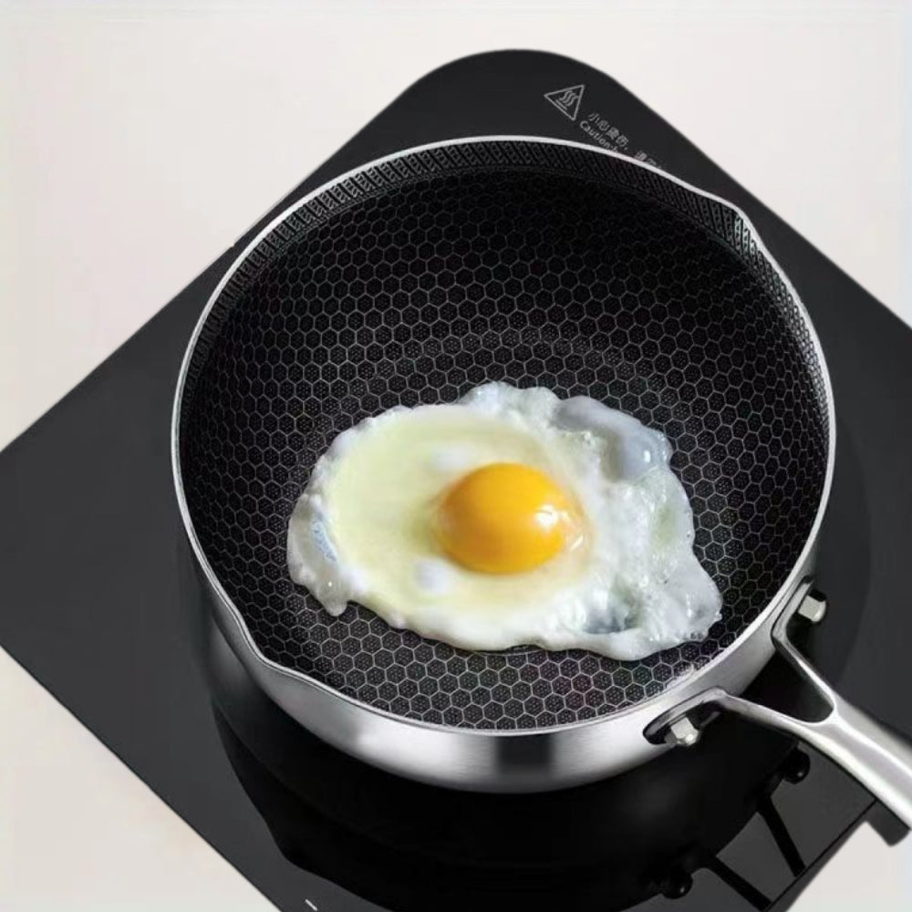 Modern Stainless Steel Saucepan with Glass Lid — product close-up