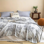Flower Pattern Bamboo Fibre Cooling Throw — product in use