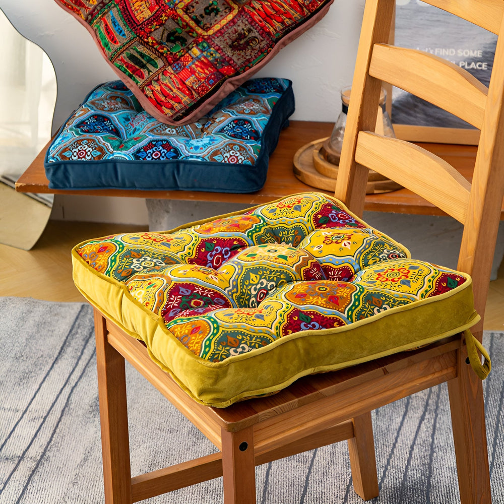 Moroccan Inspired Tie-Strap Cushion — product detail view
