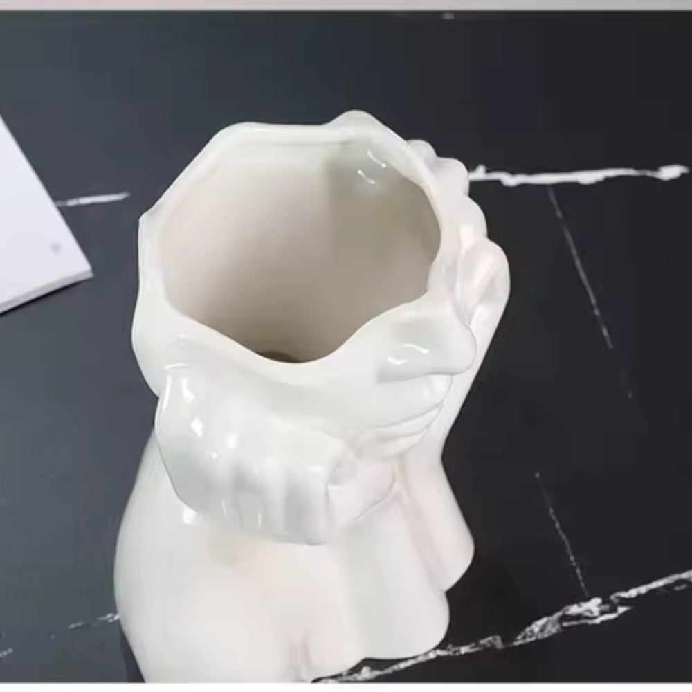 Half Face Modern Flower Vase — alternate angle view