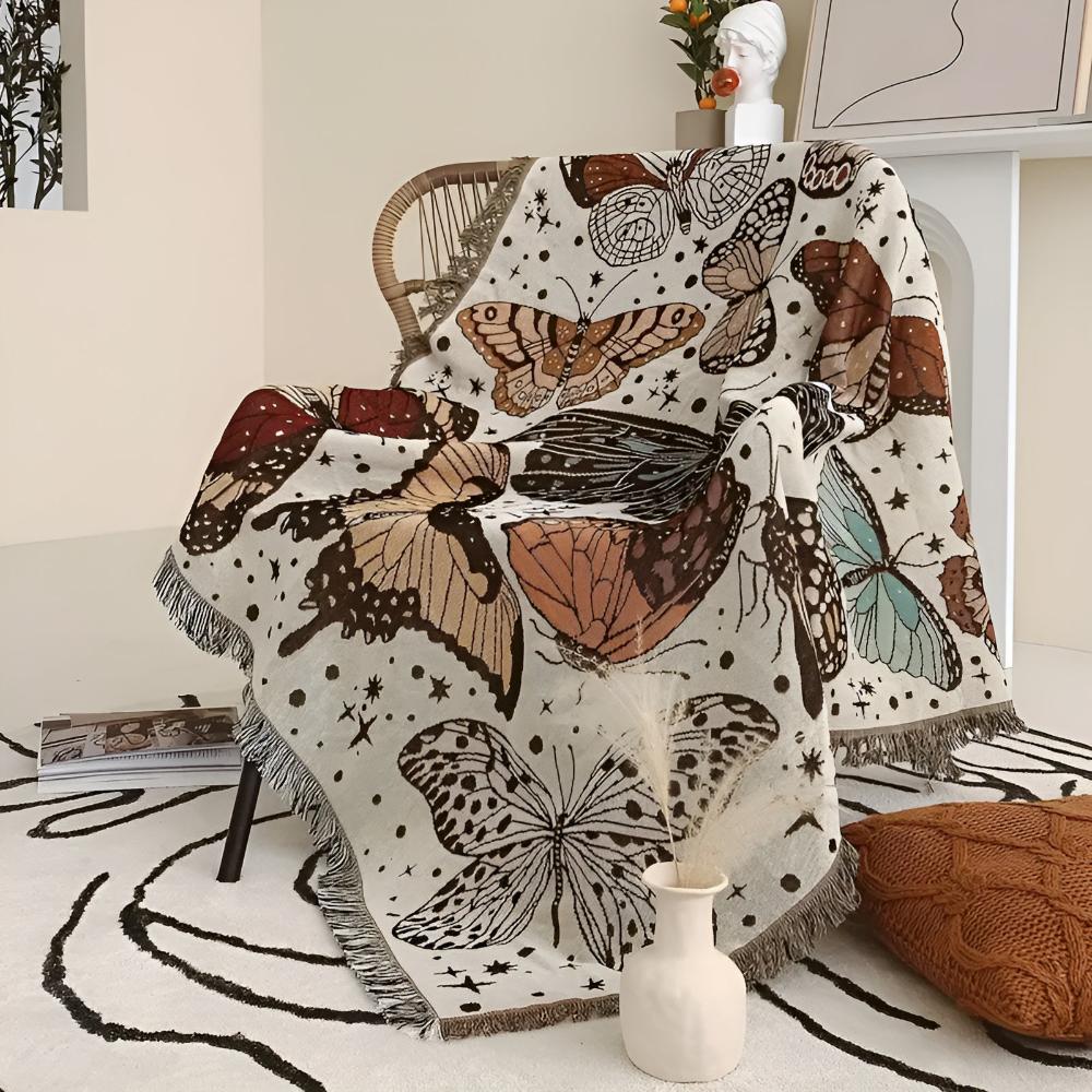 Butterfly Garden Blanket — product in use
