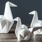 Origami-Inspired Ceramic Bird Statue — product detail view