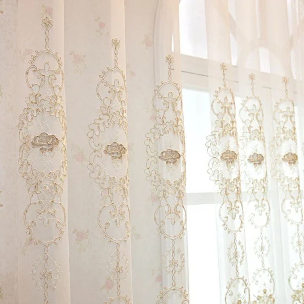 Elyvia Embroidered Classic Sheer Lace Curtain — product detail view