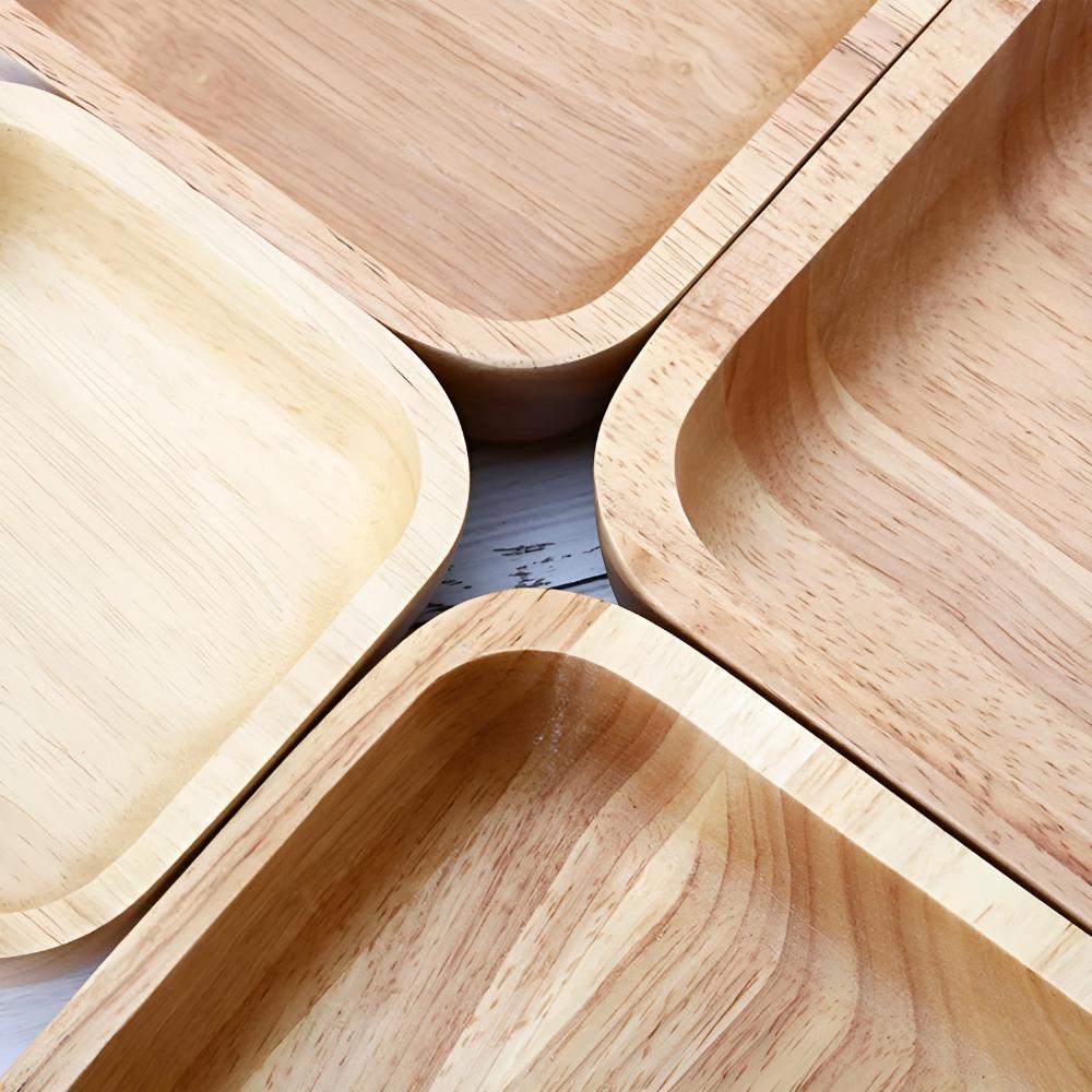 Natural Wood Square Bowl — additional view