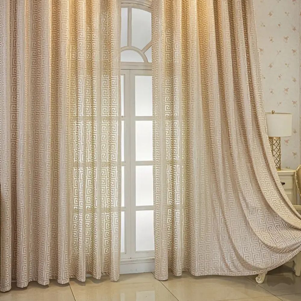 Imperial Maze Embroidered Curtain — product close-up