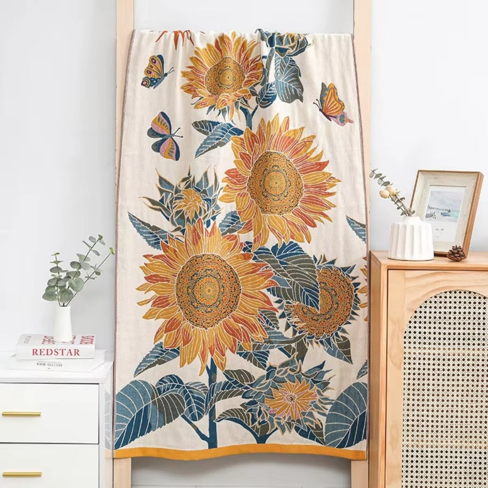 Savanna Bloom Cotton Bath Towel — main product photo