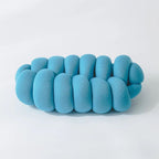 Splendid Ellipse Knotted Plush Cushion — size and scale reference
