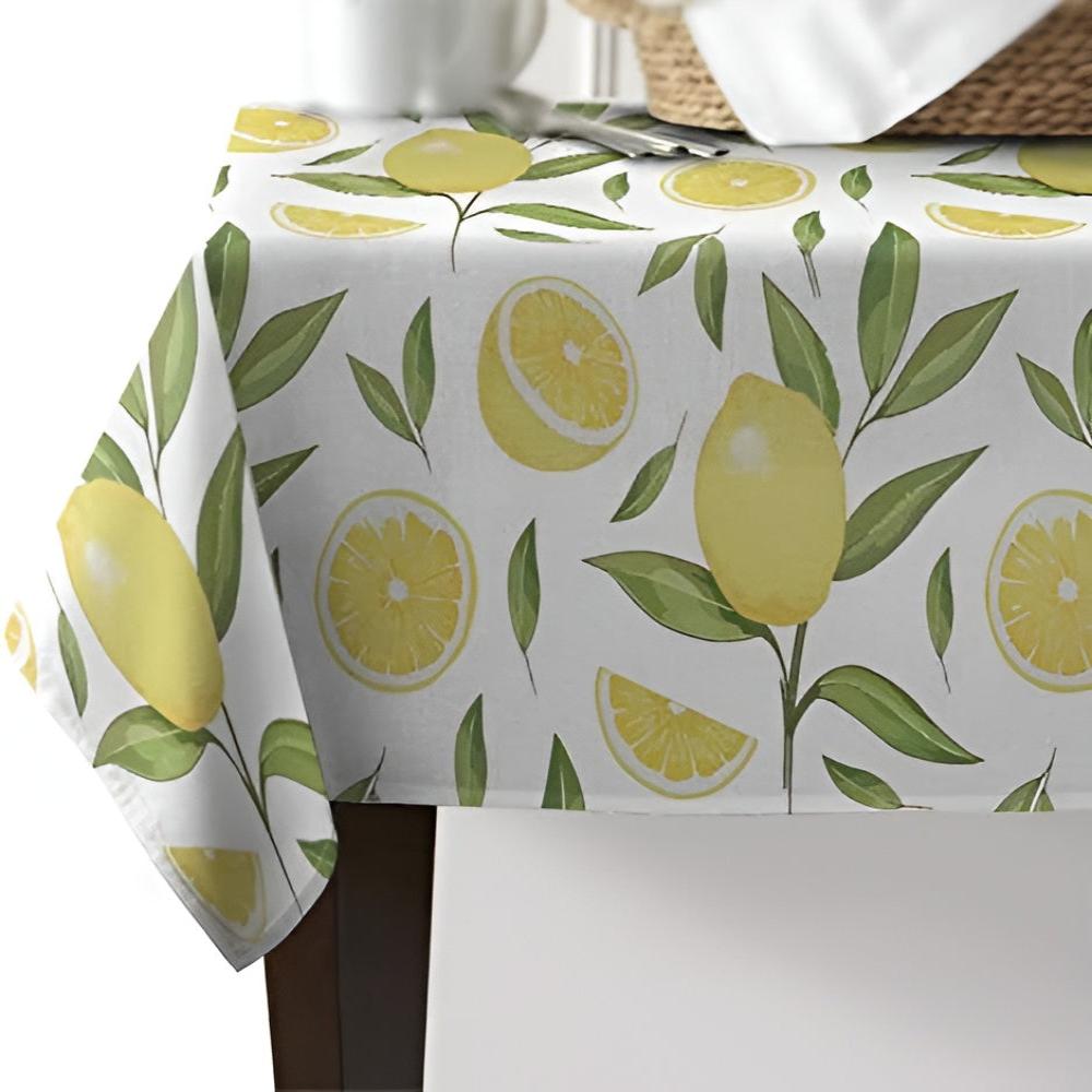 Lemon Leaf Tablecloth — lifestyle shot