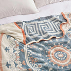Breathable Cotton Geometric Design Blanket — product close-up