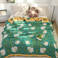 Green Botanical Bloom Cotton Blanket — main product photo