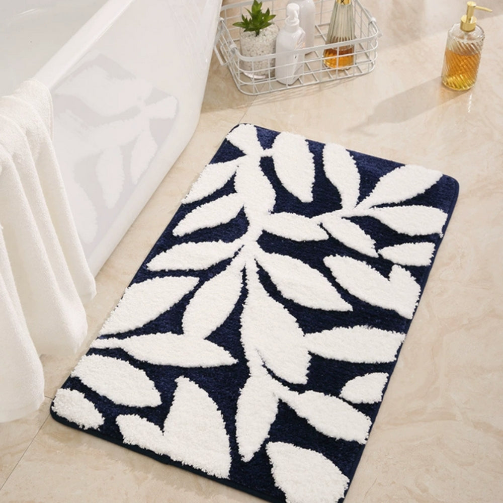 Zyphire Leaf Pattern Bath Mat — alternate angle view