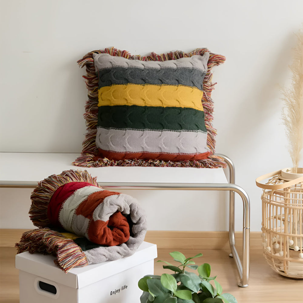 Colourful Radiance Knit Cushion — product feature detail
