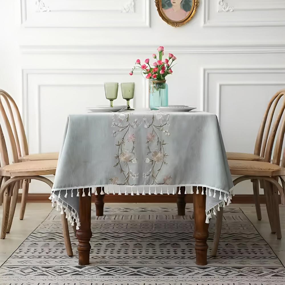 Blossom Weave Elegance Tablecloth — product close-up