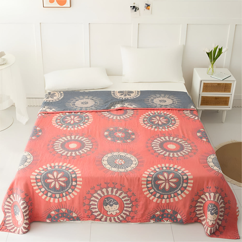 Blossom Radiance Circle Cotton Blanket — alternate angle view