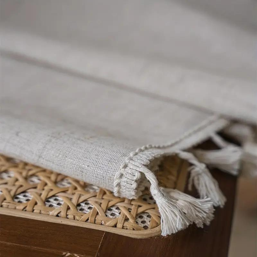 Farmhouse Chic Linen Geometric Curtain — lifestyle shot