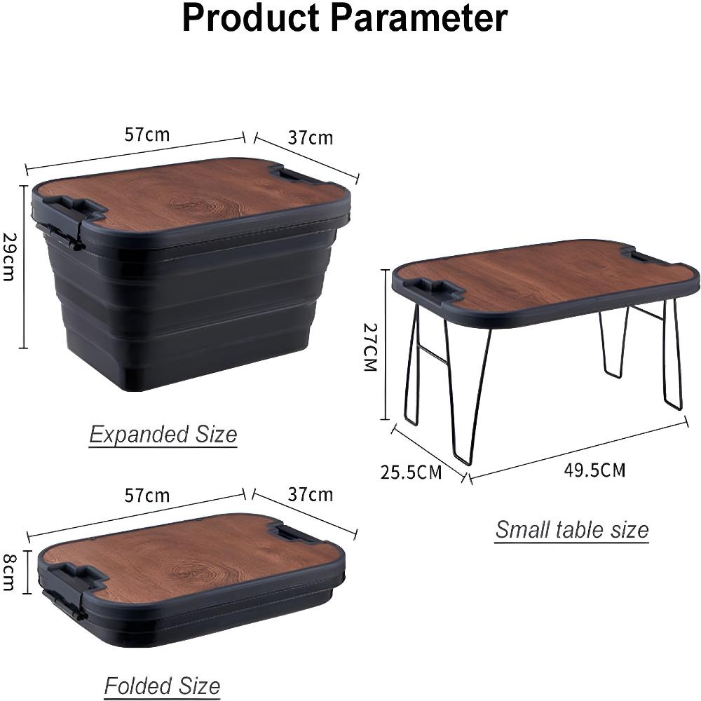 Collapsible Camping Box — size and scale reference