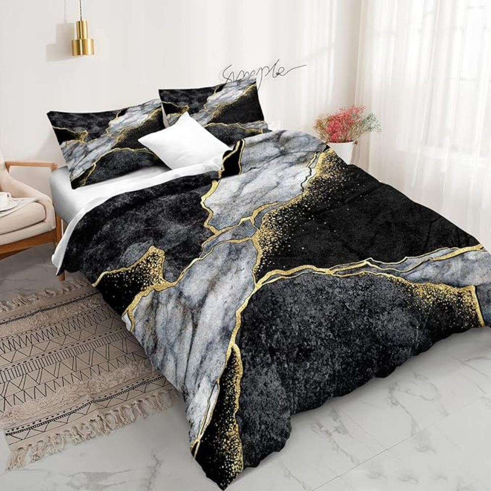 Jade Opulent Gold Accent Quilt Cover Set — product detail view