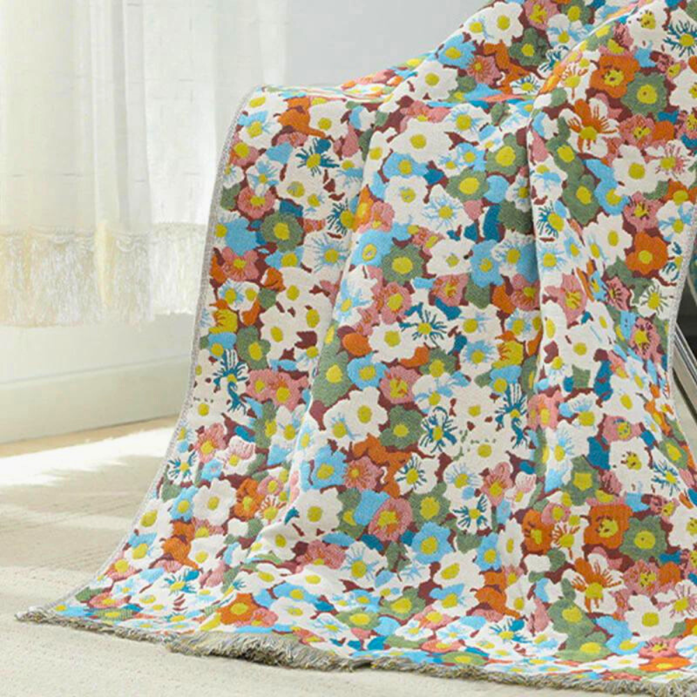 Opulent Flora Reversible Towel — product in use