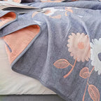 Zyphara Reversible Cotton Floral Blanket — alternate angle view