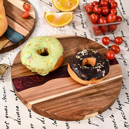 Artisan Epoxy Round Wood Chopping Board — product detail view